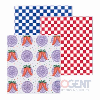 Sheet Sandwich Wrap GR Paper 12"x12" Blue Checkerboard 5m/cs
